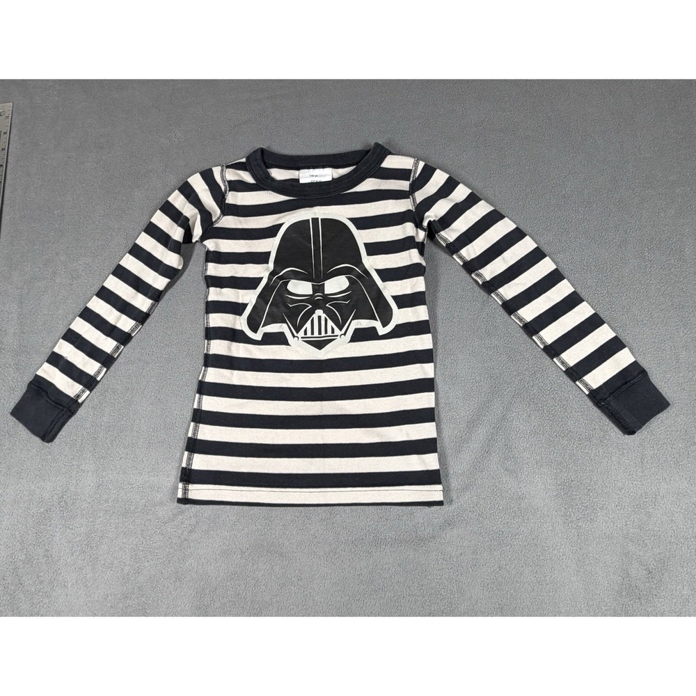 Hanna Andersson Star Wars Pajama Shirt 110cm Kids 5 Black White Striped Vader